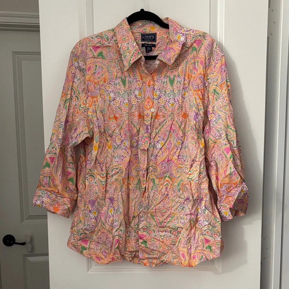 Chaps Multicolor Paisley Shirt - Picture 1 of 2